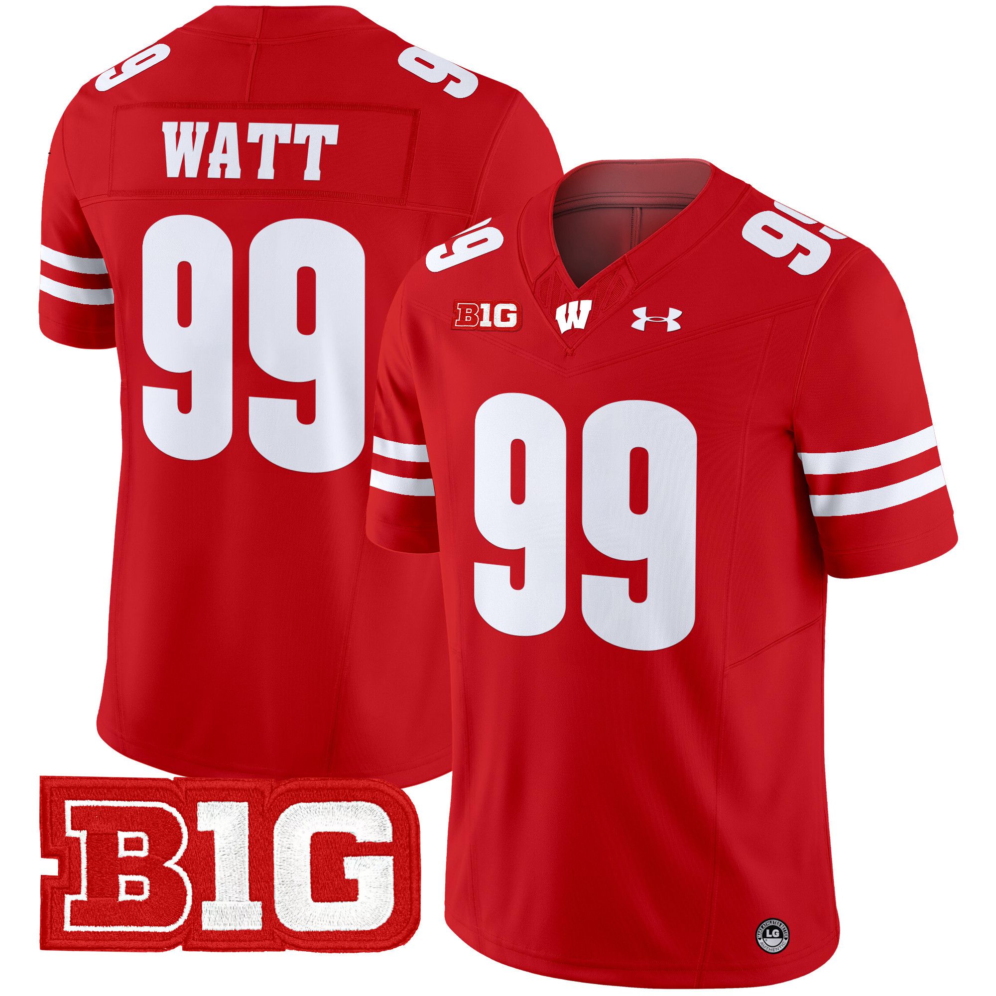Men Wisconsin Badgers #99 Watt Red 2024 Vapor Limited NCAA Jersey style 1->ncaa teams->NCAA Jersey
